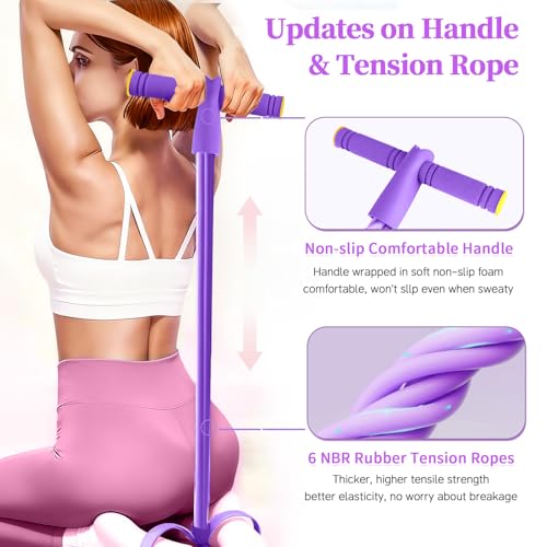 6-Tube Pedal Resistance Band with Handles for Full-Body Workout