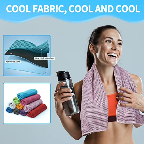 Cooling Towel Bulk - Microfiber Quick Cold Wraps, 32"x12" - Multicolor