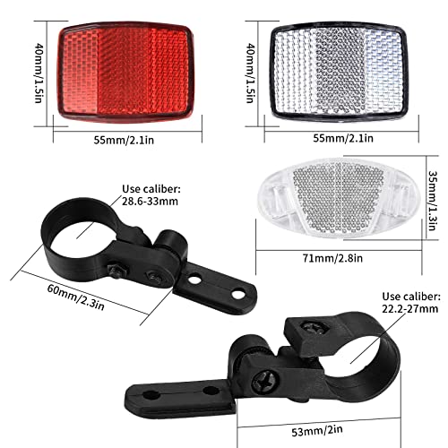 Bicycle Reflector Kit - Front & Rear Spoke Reflectors, 8 Pcs