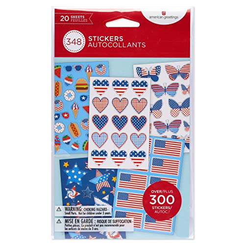 Patriotic Stickers Variety Pack - American Flag & Summer Treats - 20 Sheets - Memorial Day