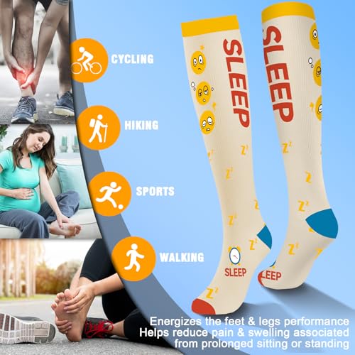 Bropite Large-X-Large Compression Socks for Men & Women 20-30 mmHg Support Knee High Running Travel