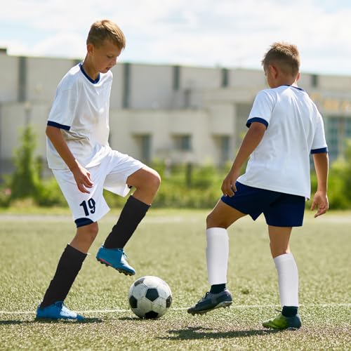 Kids Soccer Socks - Pre Cut Leg Sleeves for Shin Guards, 2 Pairs