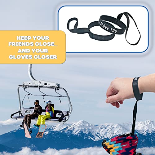 Ski Glove Safety Strap - Elastic Wrist Leash for Mittens