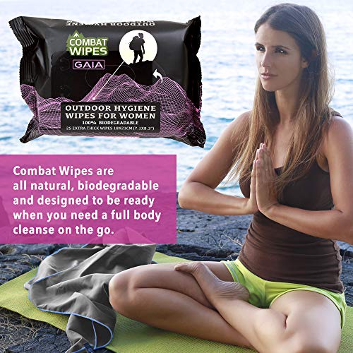 Combat Wipes Gaia - Feminine Hygiene Outdoor Wet Extra Thick,
