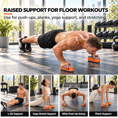 ApexMotion Push Up Handles for Floor - High-Density EVA Palm Pads (Pair)