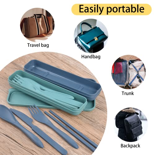 Reusable Travel Cutlery Set with Case - 2 Sets of Utensils