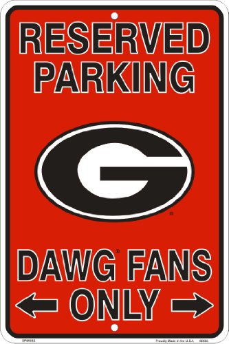 Georgia Bulldogs Reserved Parking Sign - 8x12 Embossed Metal