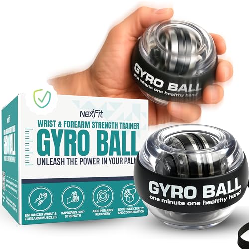 Gyroscopic Wrist Exerciser - Torque Ball Hand Trainer - Black