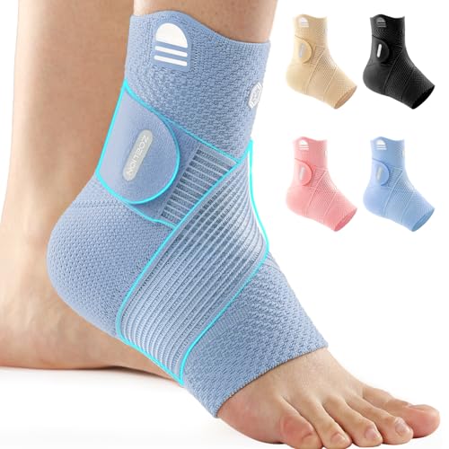ZOELION Ankle Compression Brace Support with Removable Fishnet Strap for Pain Relief