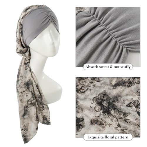 Chemo Headwear Turban for Women - Butterflies Hair Scarf