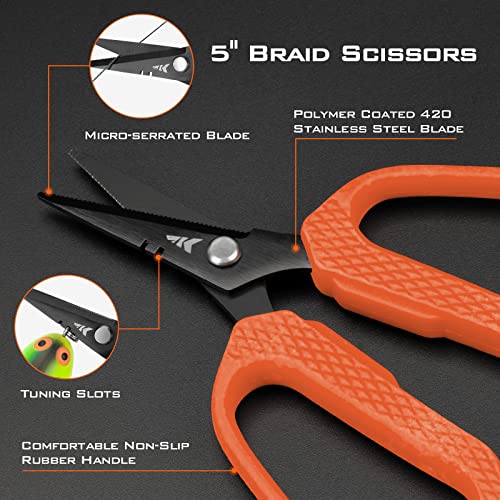KastKing Kalibrate Line Spooler with Counter & 5" Orange Braided Scissors – Spooling Tool