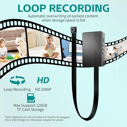1080P DIY Nanny Camera for Home Mini Camera with 64GB Card Indoor Security Camera for Room with Motion Detection