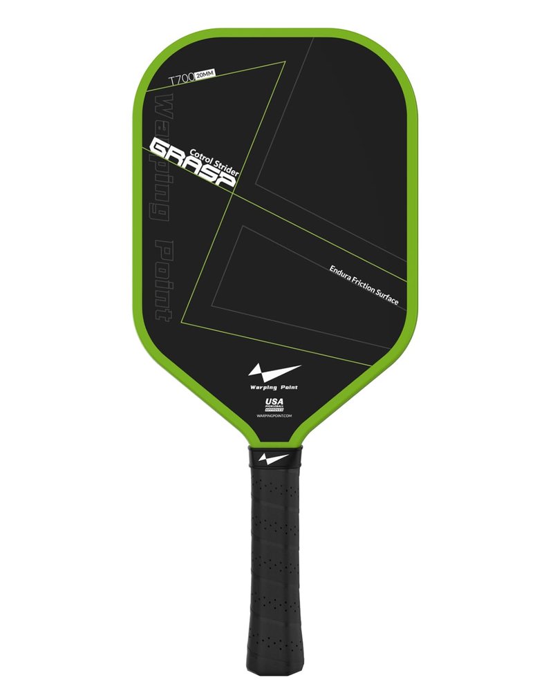 Warping Point Grasp Pickleball Paddle, T700 Raw Carbon Fiber Pickleball Racket with Endura Friction Surface,16mm Polymer Core, Edgeless Elongated Design, Ultimate Spin & Control, USAP Approved