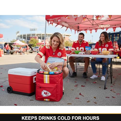 Kansas City Chiefs Cooler Backpack - Insulated Ice Chest for 36 Cans
