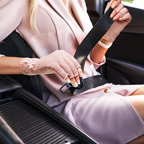 SATINIOR 4 Pairs UV Protection Sun Fingerless Women Gloves – Lace & Bowknot Variant