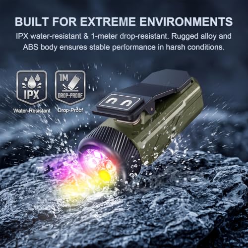 Rechargeable LED Flashlight with Gesture Control, Magnetic Clip & 90° Pivot Head
