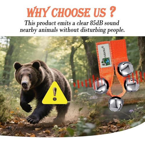 Outdoor Bear Bells for Hiking Safety - Durable Deterrent Bell - Orange
