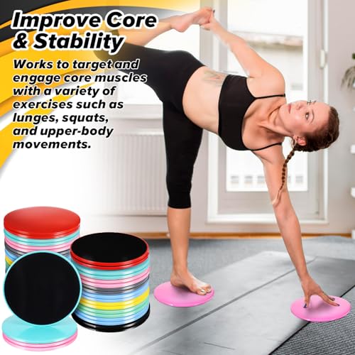 20-Pack Core Sliders for Group Fitness - Dual Sided Workout Discs