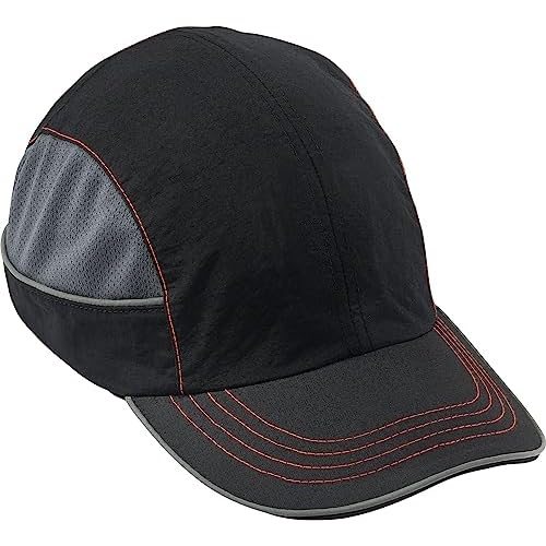 Safety Bump Cap, Baseball Hat Style, Comfortable Head Protection, Long Brim, Skullerz 8950,Black