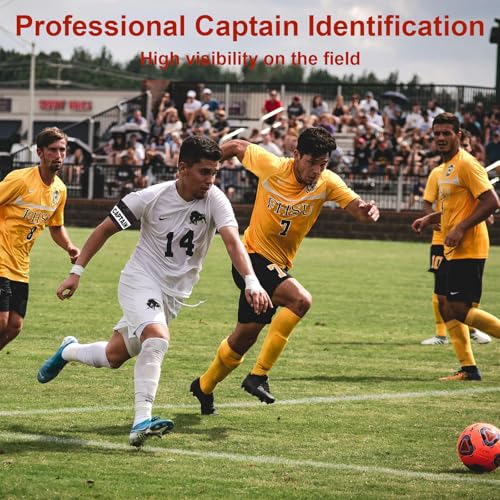 4 Pcs Captain Armbands for Soccer - Adjustable Elastic Neoprene Sport Band