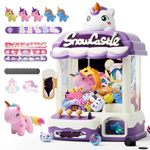 Purple Unicorn Claw Machine for Kids - Mini Arcade Prize Grabber Toy