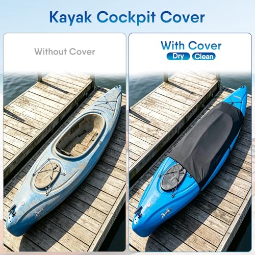 Waterproof Kayak Cockpit Cover 44x28 Inch UV-Resistant Dustproof Protector