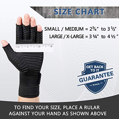 Copper Compression Arthritis Gloves - Small/Medium Pair