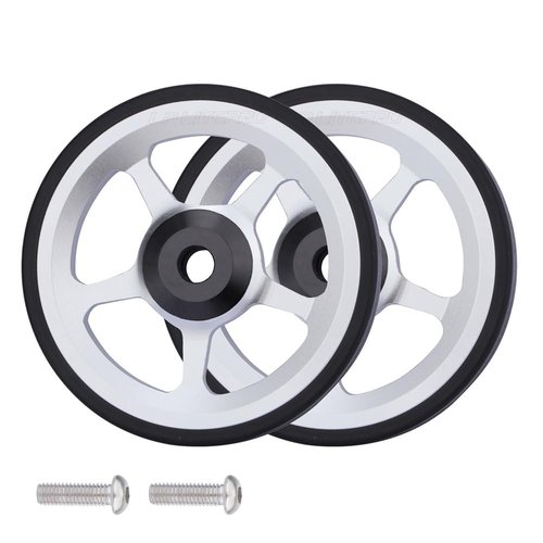 2pcs Folding bike 60mm easy wheel for brompton easywheel aluminum alloy (silver)