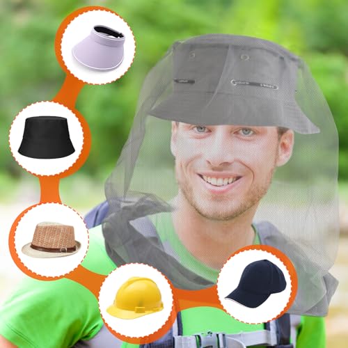 South to East 2-Pack Mosquito Head Net for Adults – Grey, 620 Holes per Sq Inch