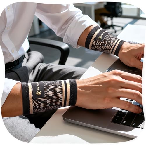 Copper Wrist Compression Sleeve - Breathable Support for Pain Relief (Small)