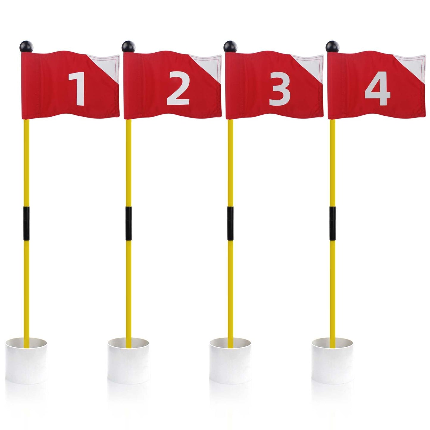 Crestgolf Portable Backyard Practice Golf Hole Cup and Flag Stick of Fiberglass, Golf Putting Green Flagstick Golf Pin Flag Hole Cup Set(red,#1234)