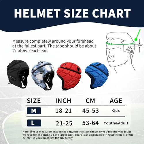 MK MOSSE KARNE Camouflage Soft Flag Football Helmet 7v7 Rugby Padded Headgear for Youth Kids