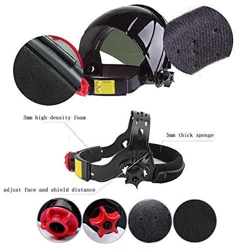 Welding Helmet, Safety Face Shield Head Mounted Welding Masks UV Protective Plasma Cutting Helmet for Argon Arc and Gas Shielded Welding