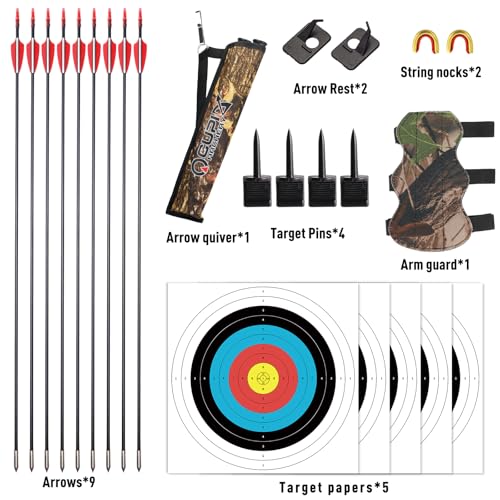 Beginner Archery Recurve Bow Set for Youth & Adults - 20/30/40lbs