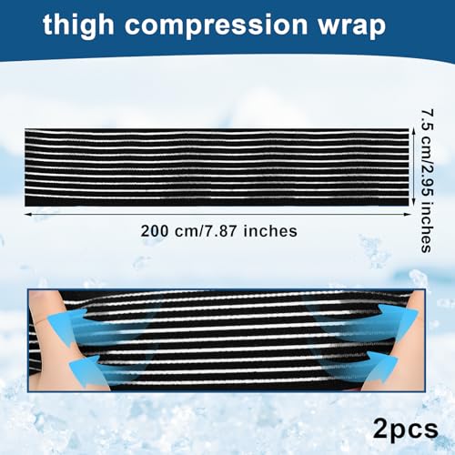 Thigh Compression Sleeves - Adjustable Hamstring Wraps for Varicose Veins - Black