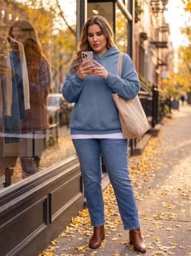 OLRIK Women Plus Size Fleece Lined Hoodie Sweatshirt, Oversized Winter
