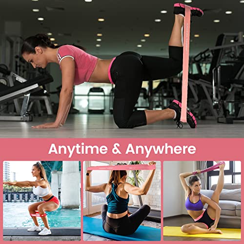 5-Piece Resistance Loop Band Set for Strength Training - Pink & Purple