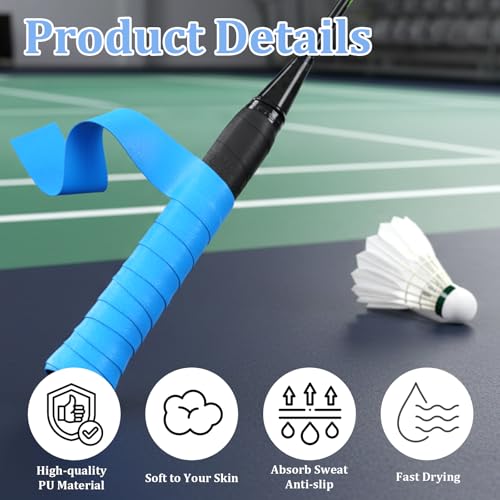 10 Pack Tennis Grip Tape - Precut Anti-Slip Racket Overgrips
