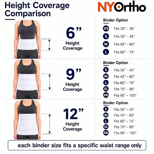 Abdominal Binder Waist Support Belt - Compression Wrap for Men & Women