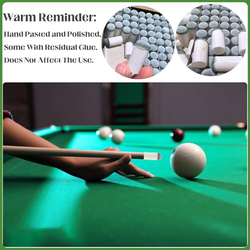 20pcs Slip-On Pool Cue Tips Replacement Kit - 4 Sizes (9mm-13mm)