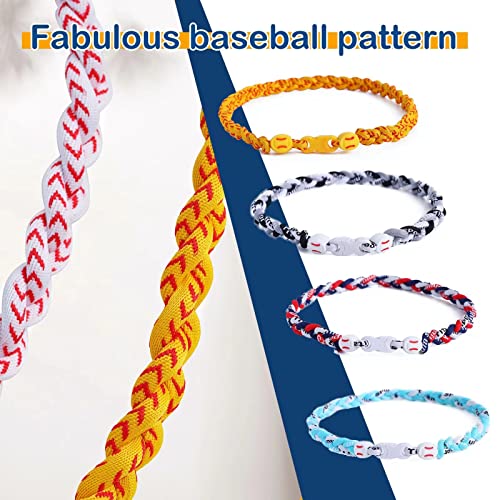 Baseball Necklaces for Boys - 3 Braided Rope Titanium Accessories