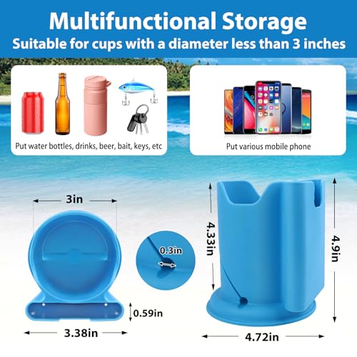 Paddleboard Cup Holder - 2 in 1 Drink & Phone Holder - Blue