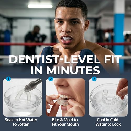 Custom Fit Sport Mouth Guards - 2 Pack, BPA Free, Clear