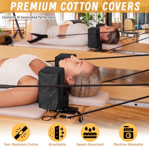 2-Pack Pilates Reformer Shoulder Block Covers - Anti-Slip Cotton
