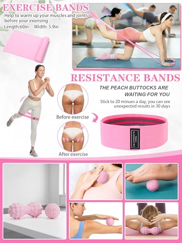 17-Piece Pink Yoga Essential Kit for Beginners - Complete Set