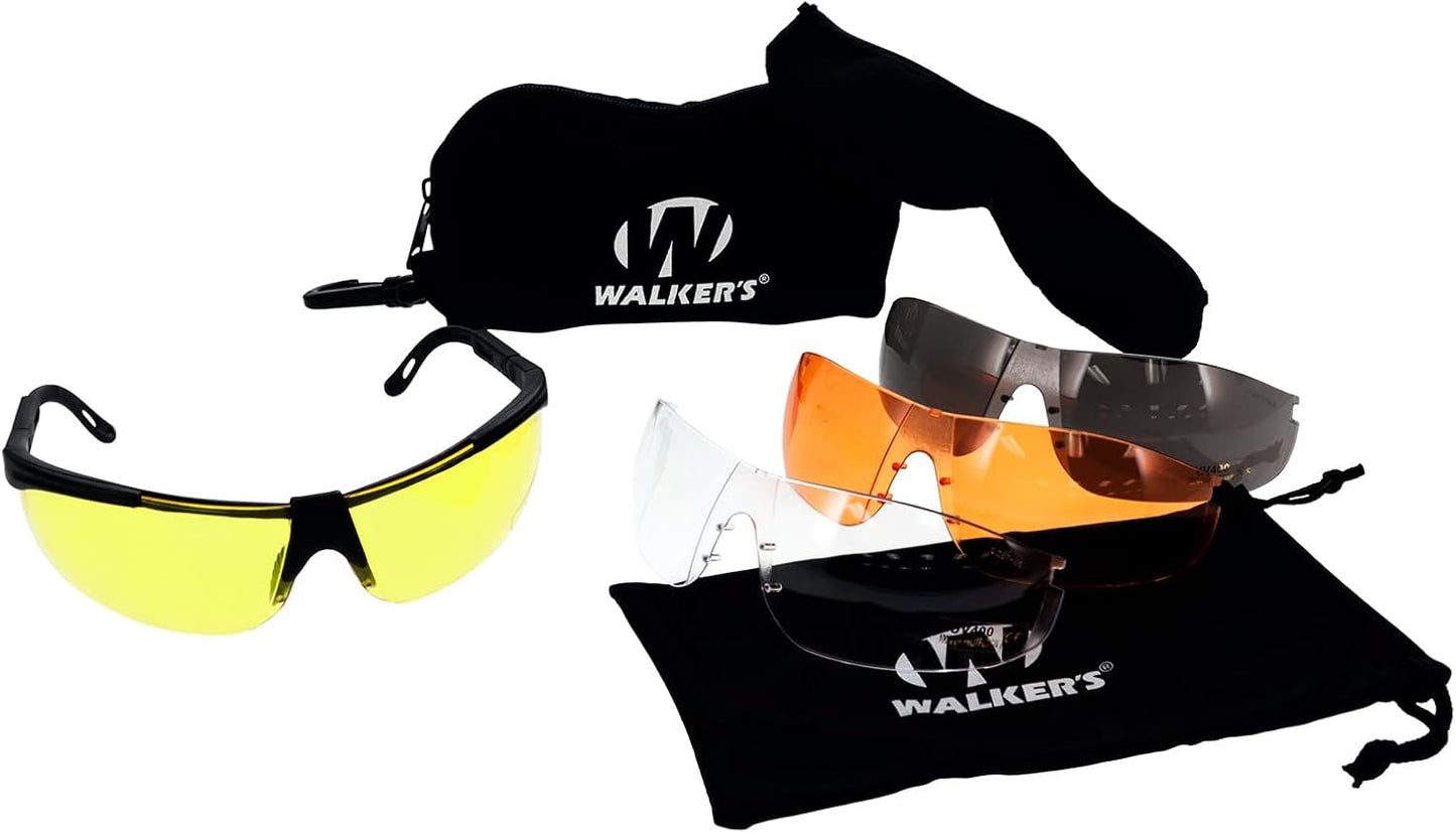 Walker’s Sport Glasses - Durable Outdoor Eyewear with 4 Interchangeable Lenses
