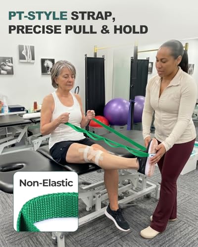 Stretching Strap with Loops & Leg Lifter - Green | Non-Elastic Mobility Aid