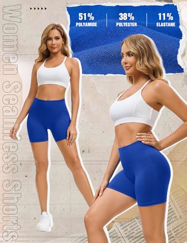 Mid Rise Scrunch Butt Lifting Shorts - 5" Inseam / X-Large / Blue