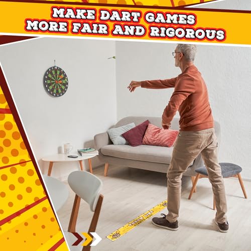 Fuyoooo 20-Pack Dart Throw Line Floor Stickers, 23 x 3.15 in Waterproof PVC Markers