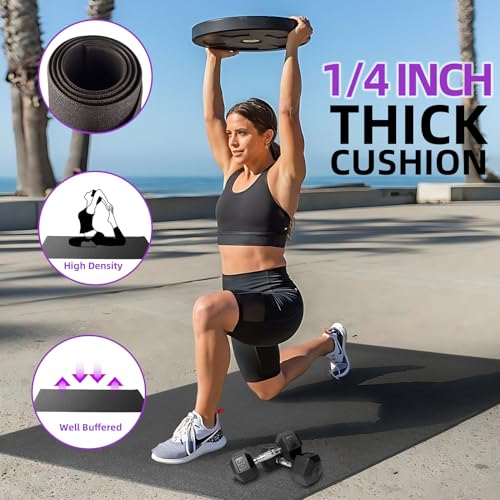 36" x 78" Anti-Slip Exercise Mat - Durable, Noise-Reducing Floor Protection